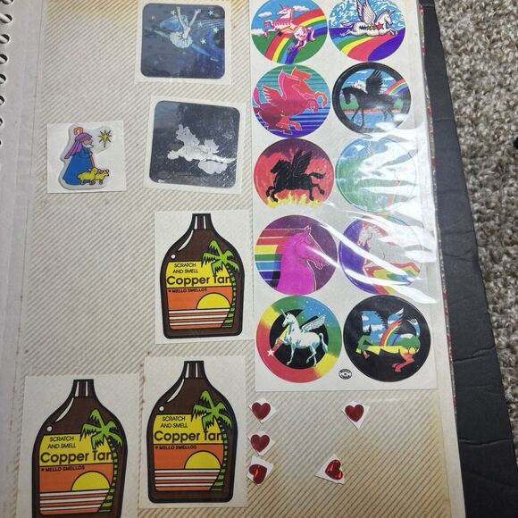 HUGE Vtg 1980s Sticker Album Lot 400+ SCRATCH N SNIFF Puffy Mello Smellos Rare I - Picture 12 of 16